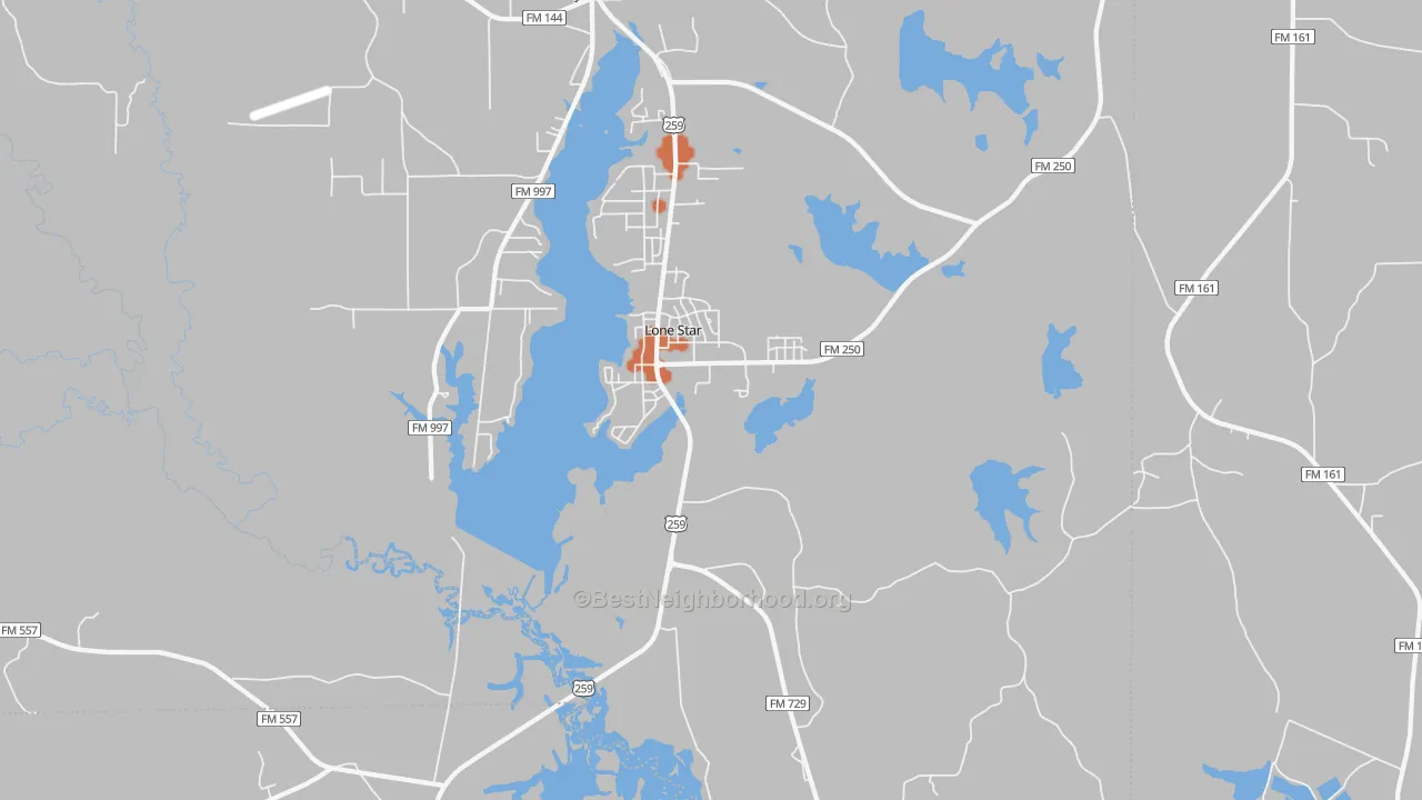 Bike Grade map of 75668, TX