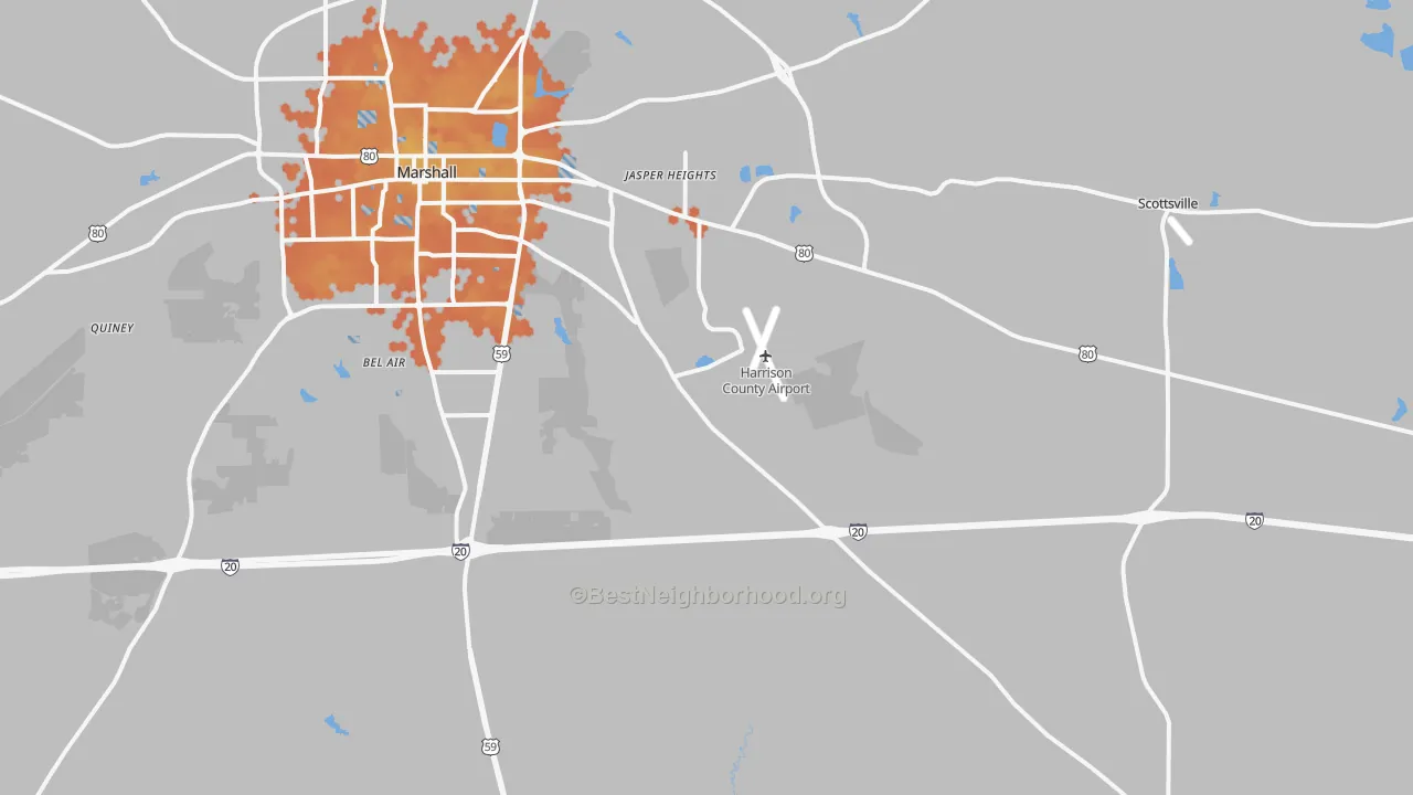 Bike Grade map of 75672, TX
