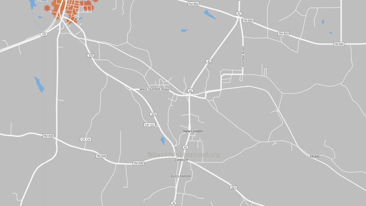 Bike Grade map of 75682, TX