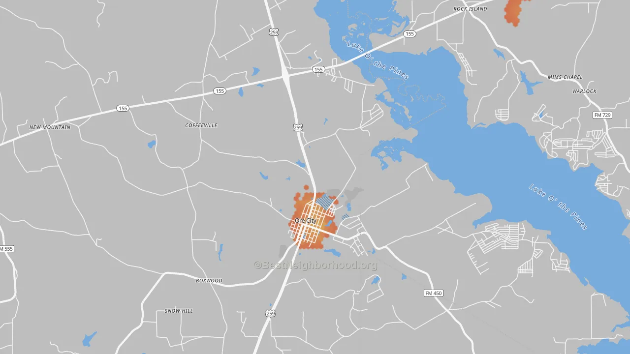 Bike Grade map of 75683, TX
