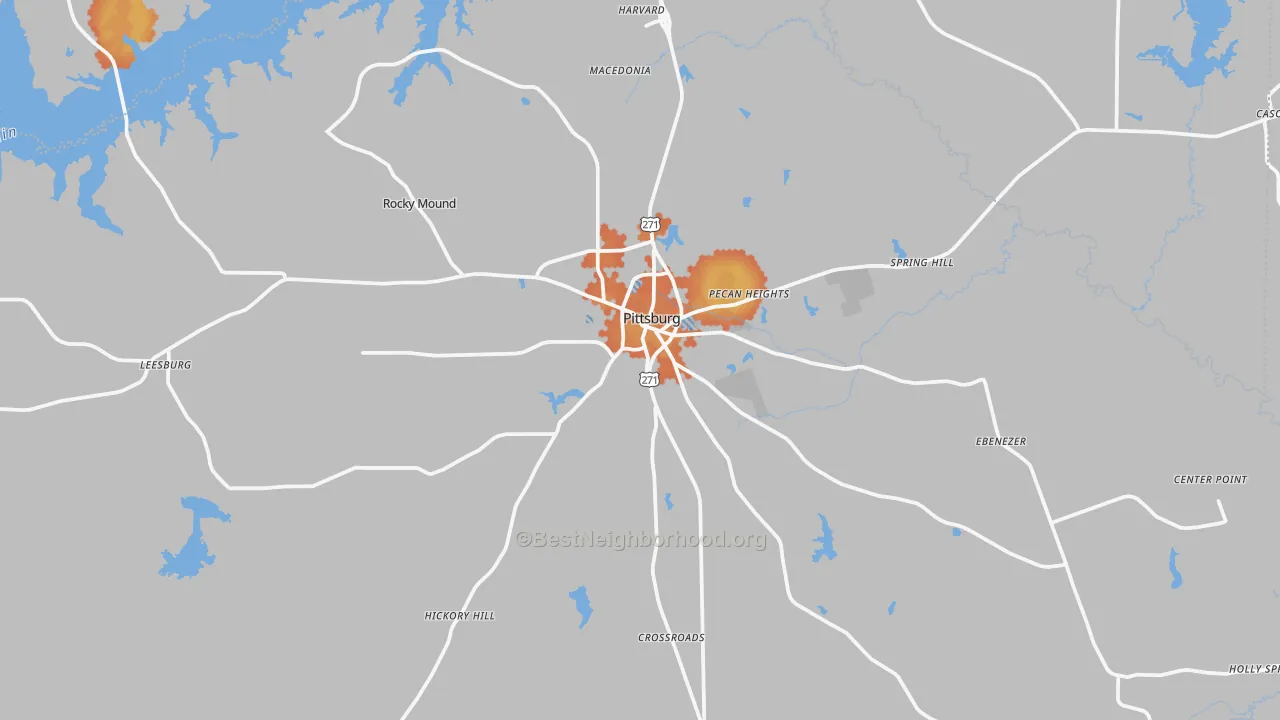 Bike Grade map of 75686, TX