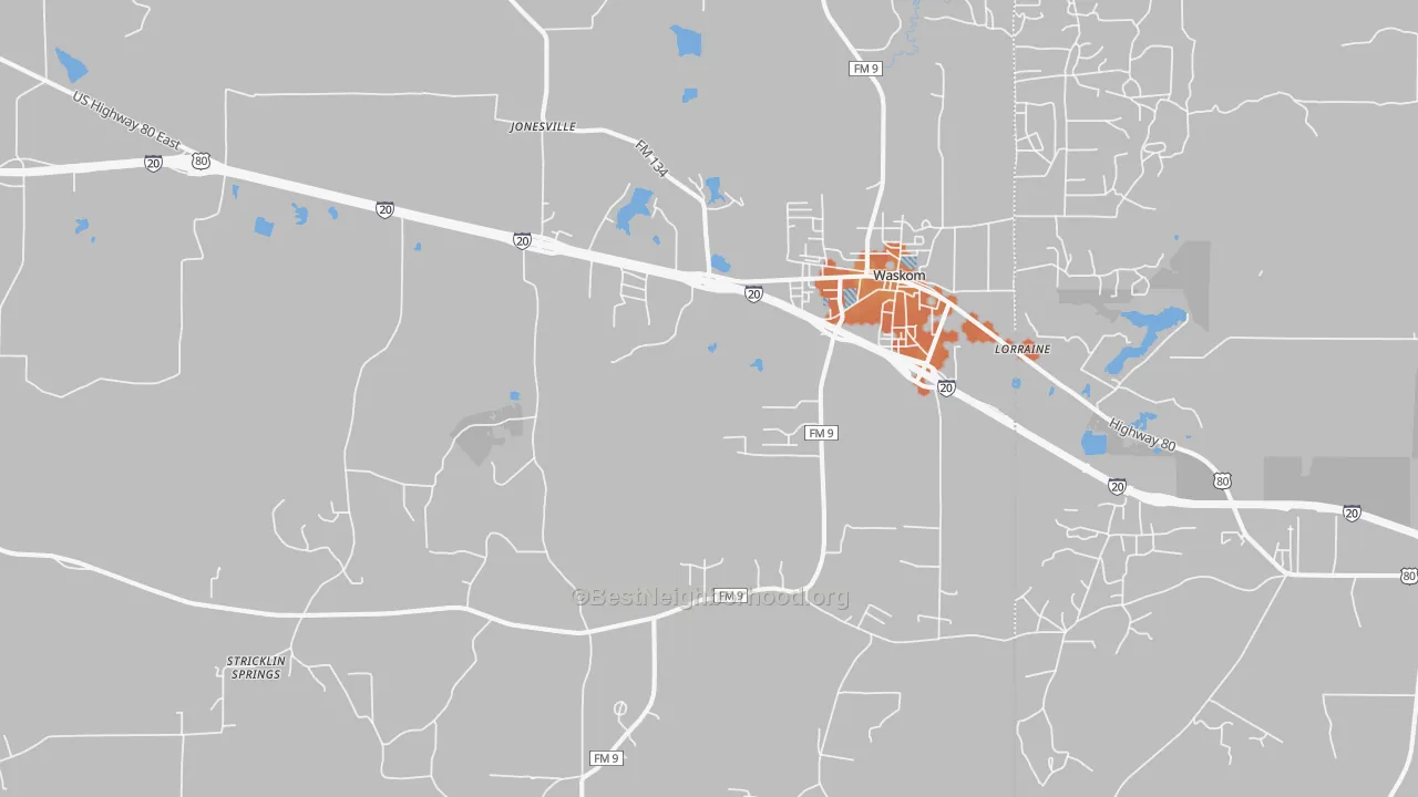 Bike Grade map of 75692, TX