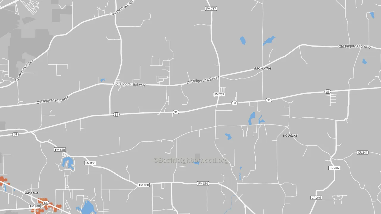 Bike Grade map of 75705, TX