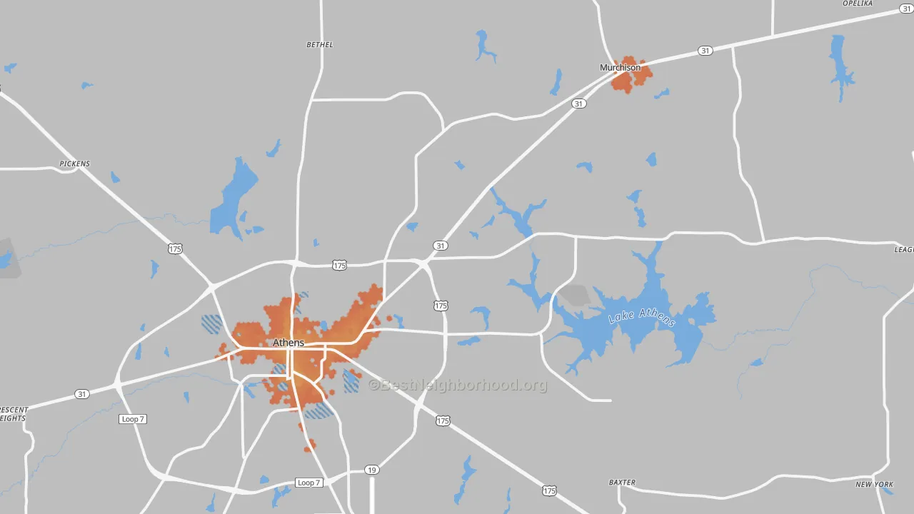 Bike Grade map of 75752, TX