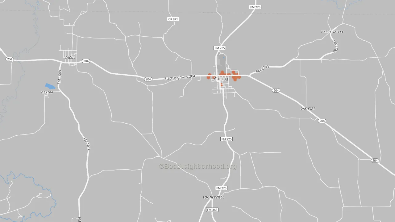 Bike Grade map of 75760, TX