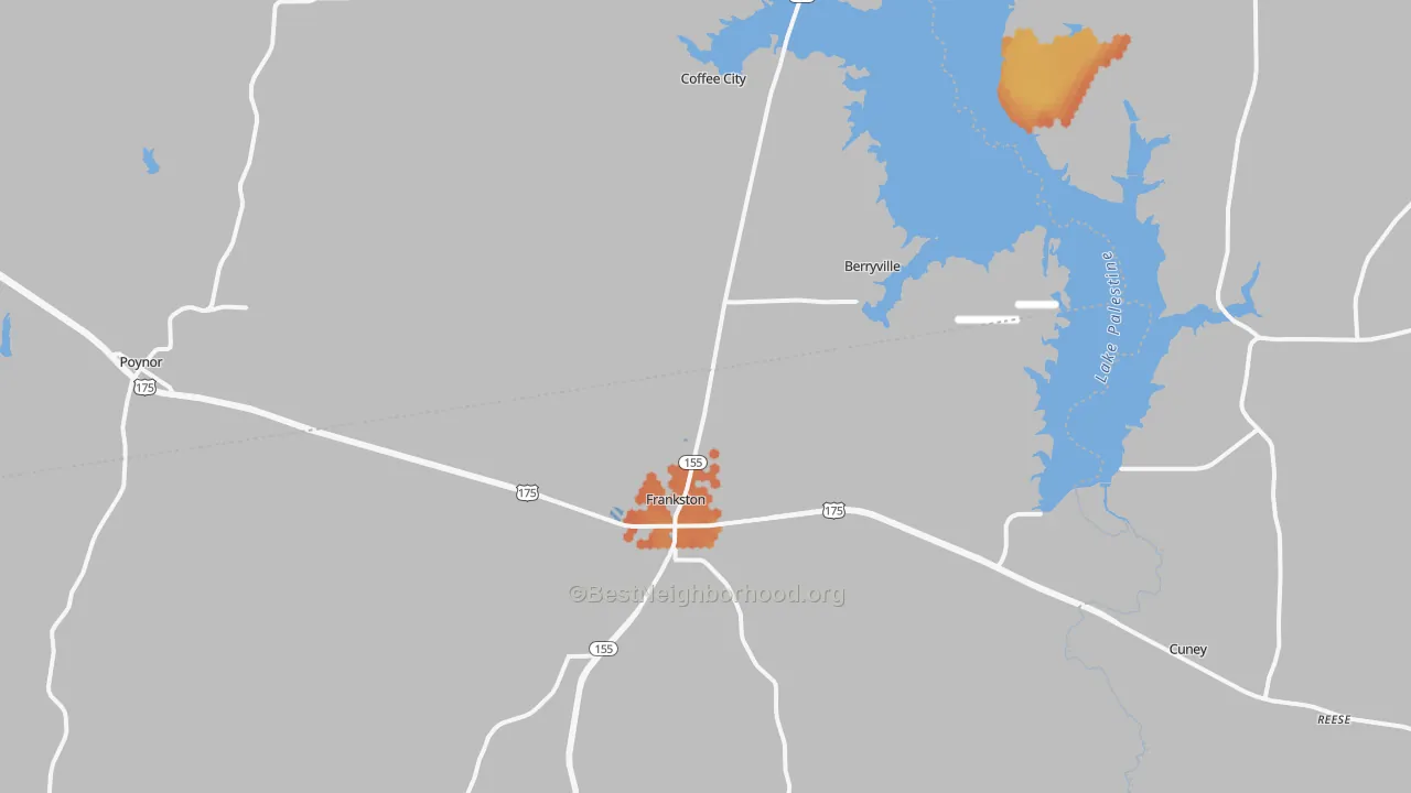 Bike Grade map of 75763, TX