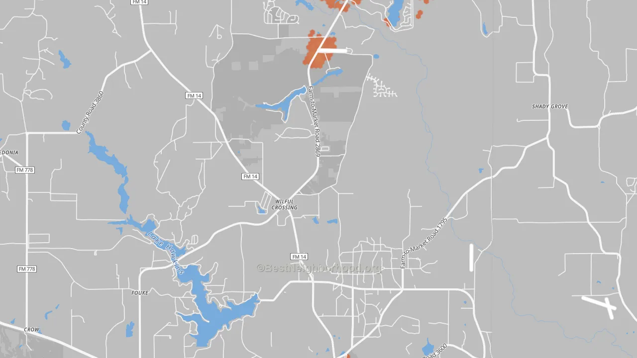 Bike Grade map of 75765, TX