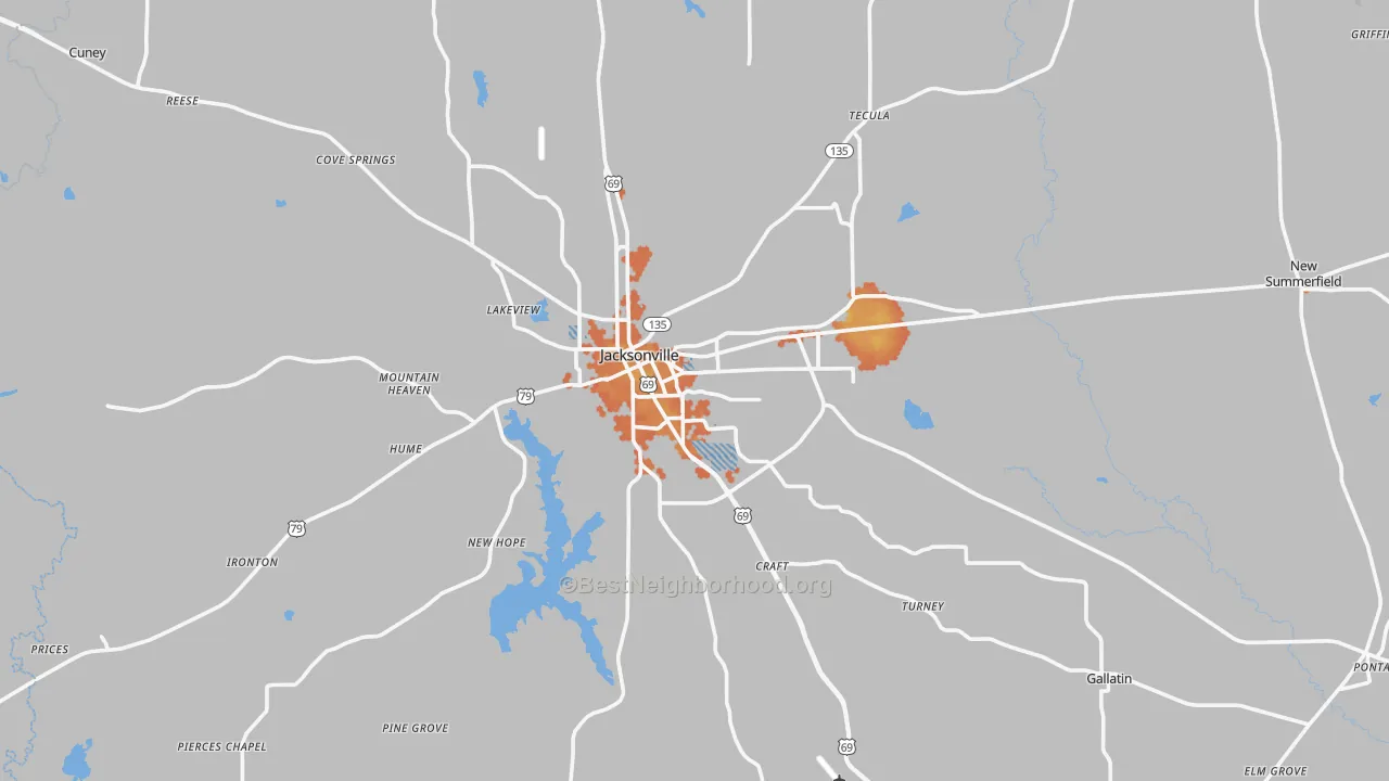 Bike Grade map of 75766, TX