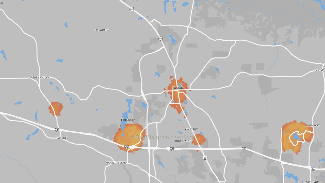 Bike Grade map of 75771, TX