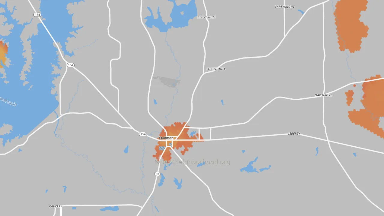 Bike Grade map of 75783, TX