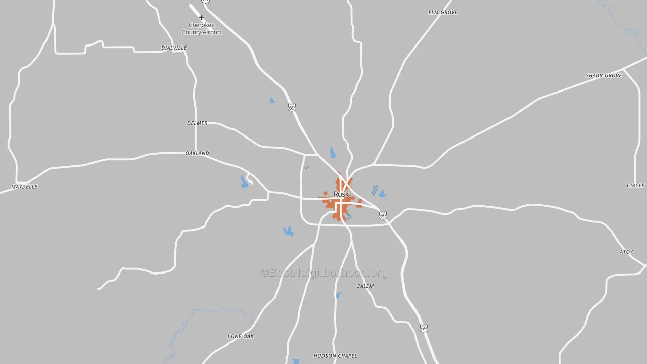 Bike Grade map of 75785, TX