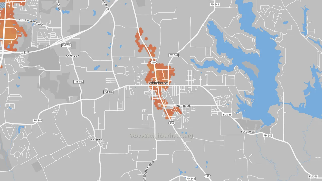 Bike Grade map of 75791, TX