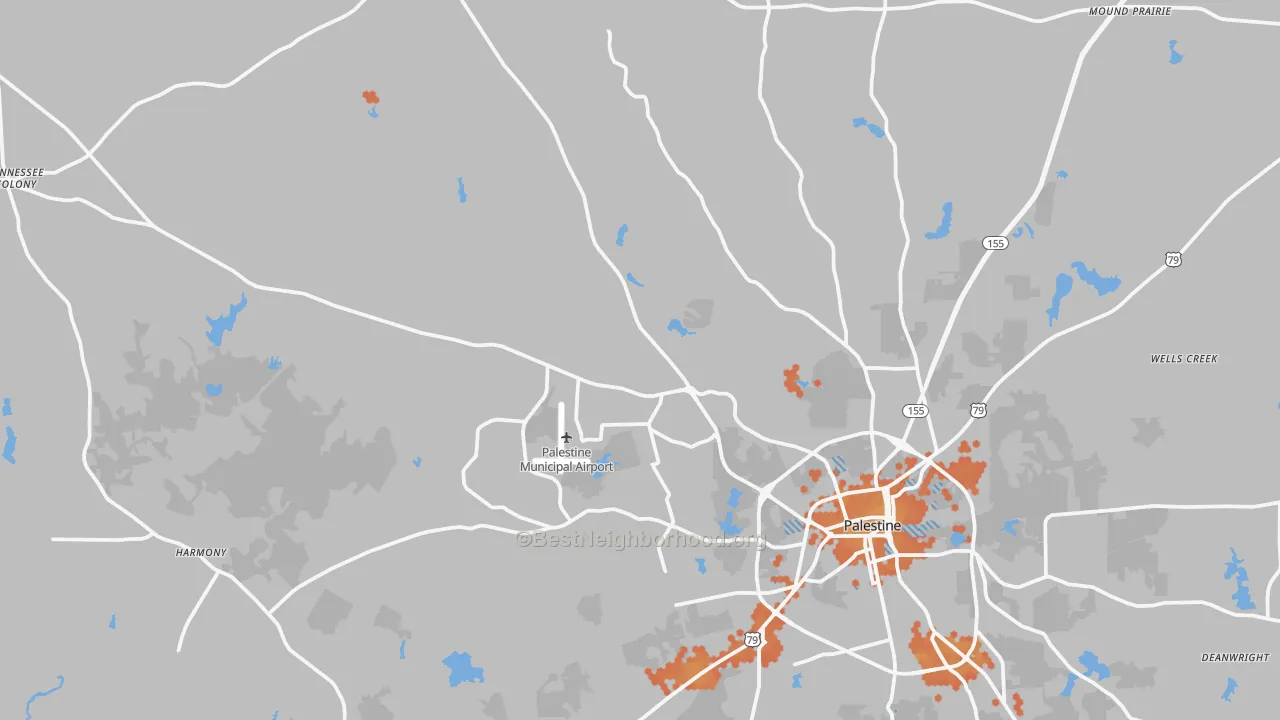 Bike Grade map of 75803, TX