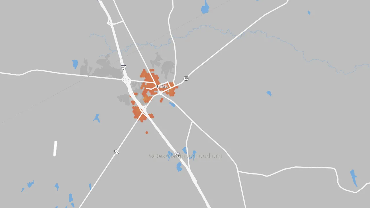 Bike Grade map of 75831, TX