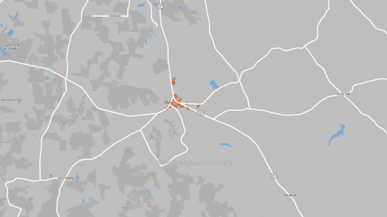 Bike Grade map of 75839, TX