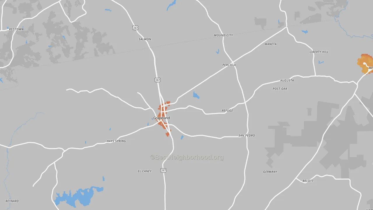 Bike Grade map of 75844, TX