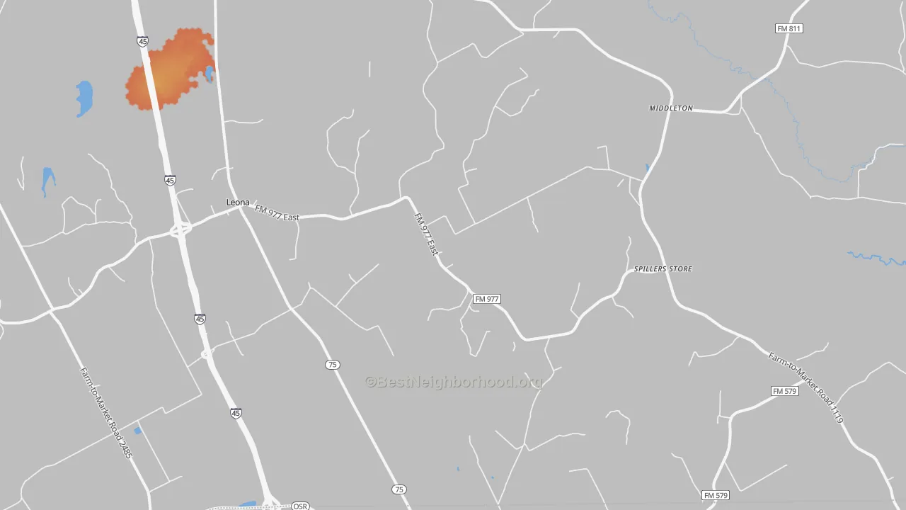 Bike Grade map of 75850, TX