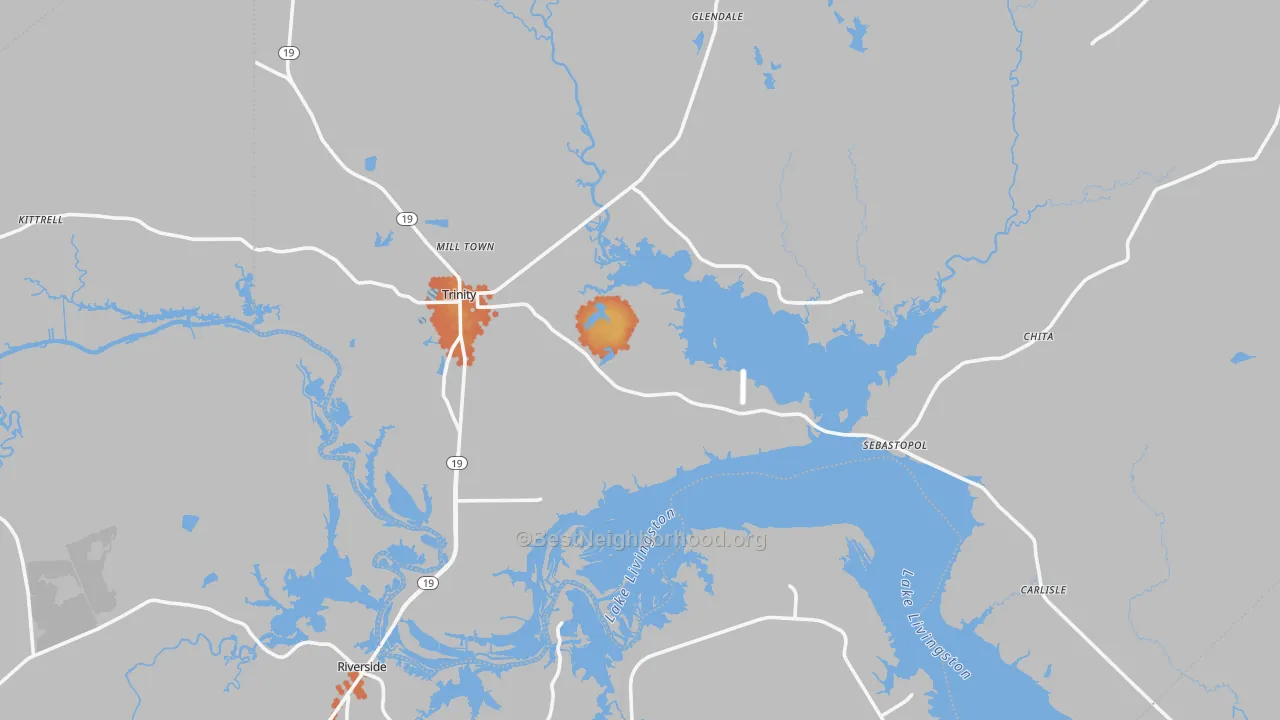 Bike Grade map of 75862, TX