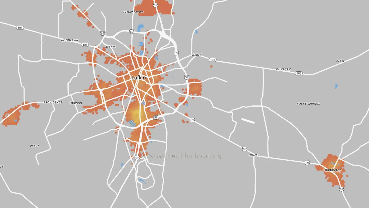 Bike Grade map of 75901, TX