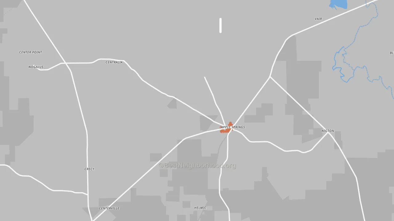 Bike Grade map of 75926, TX