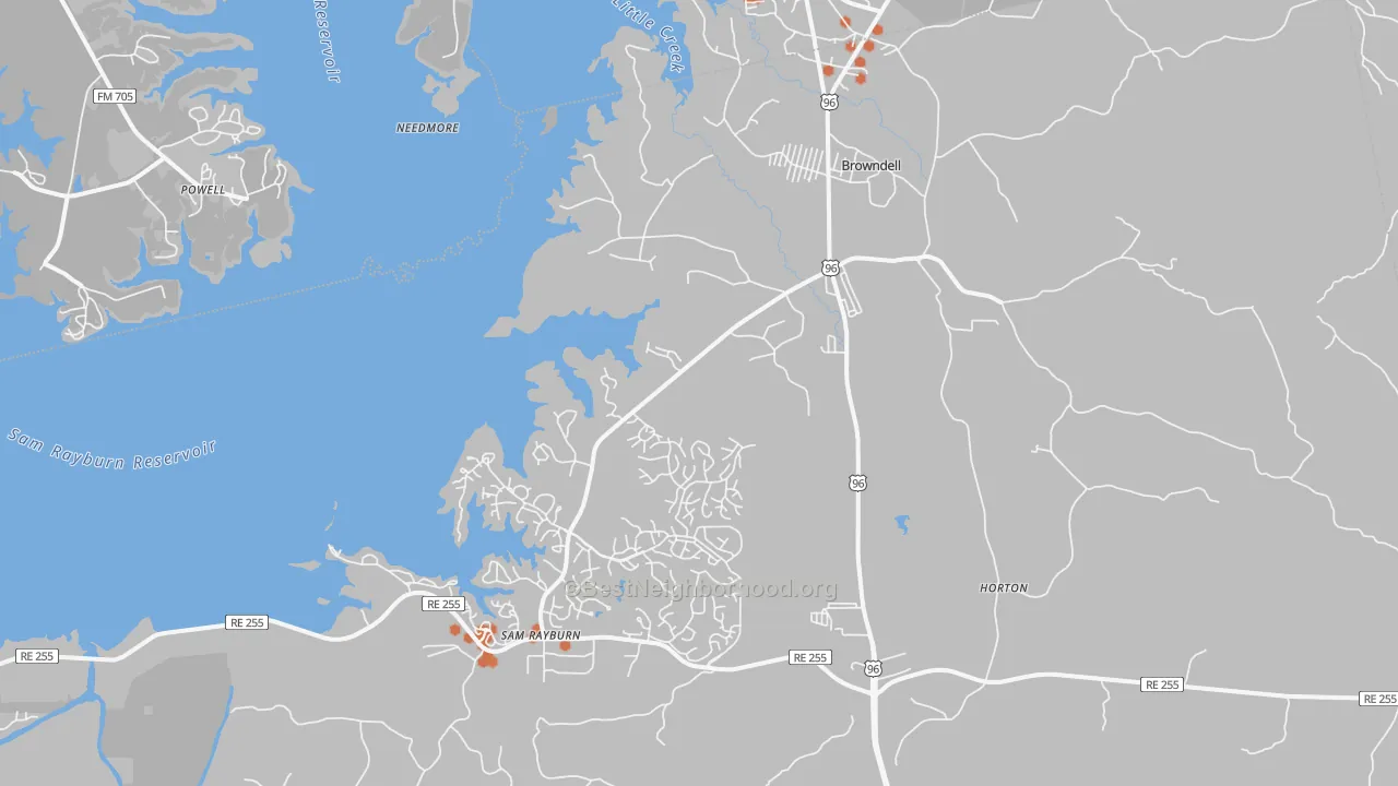 Bike Grade map of 75931, TX