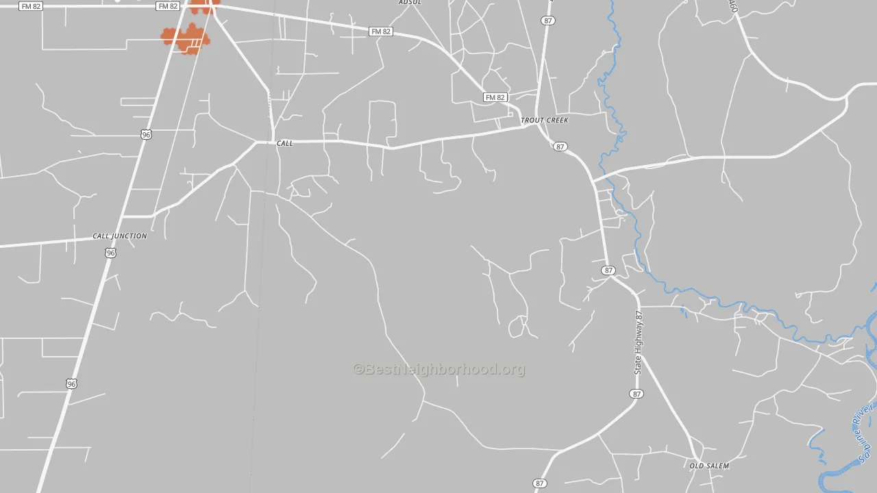 Bike Grade map of 75933, TX