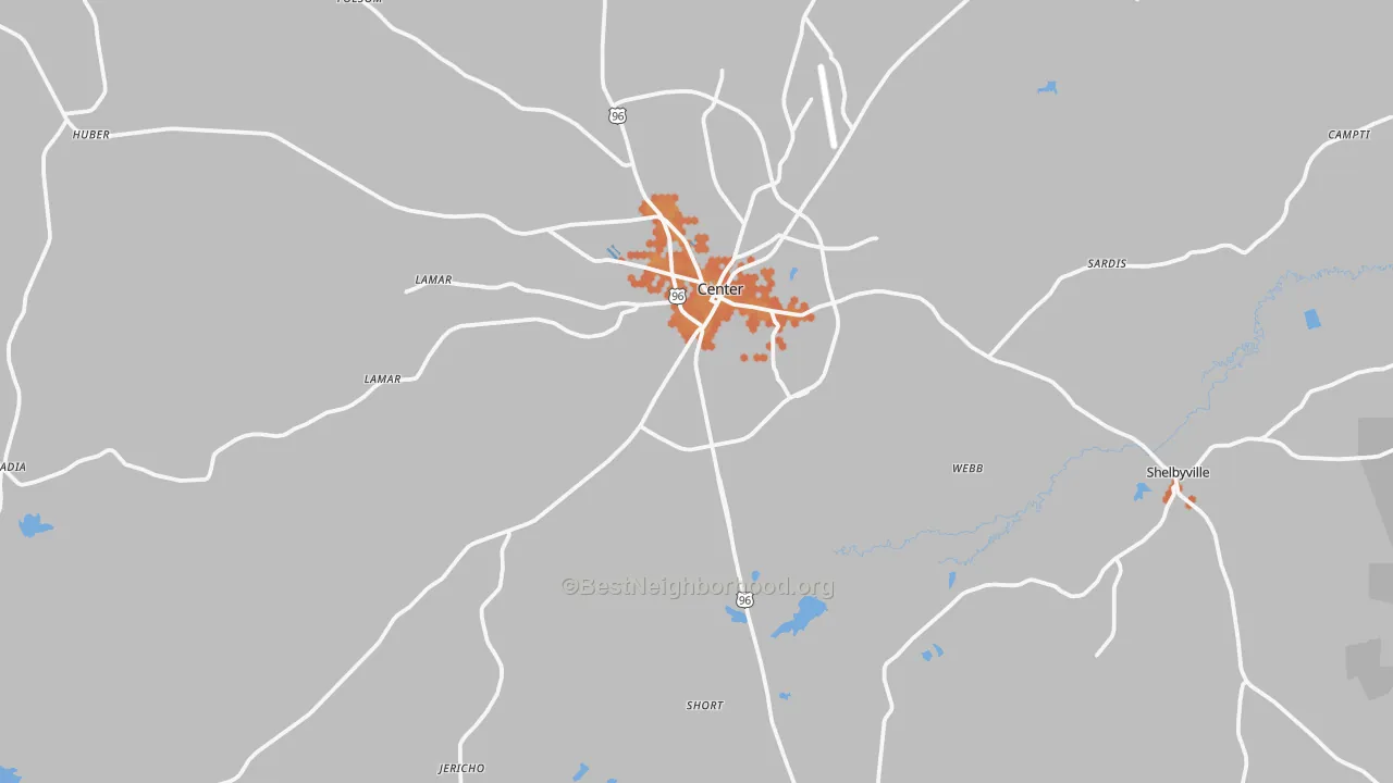 Bike Grade map of 75935, TX
