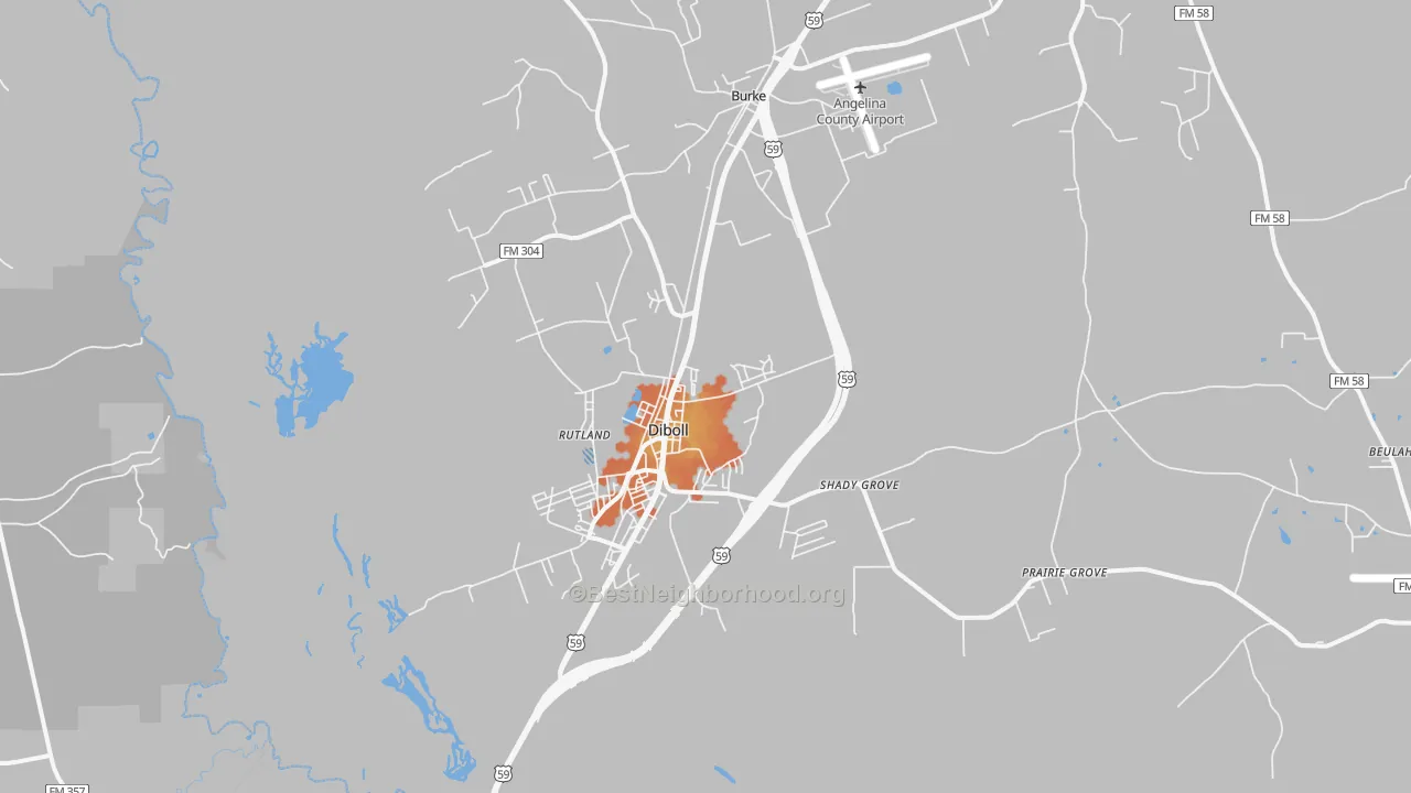Bike Grade map of 75941, TX