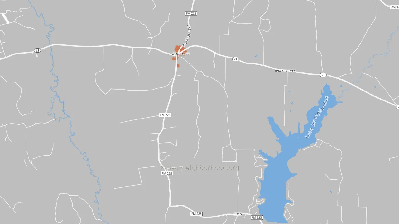 Bike Grade map of 75943, TX