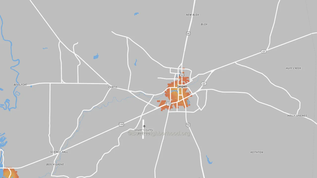 Bike Grade map of 75951, TX