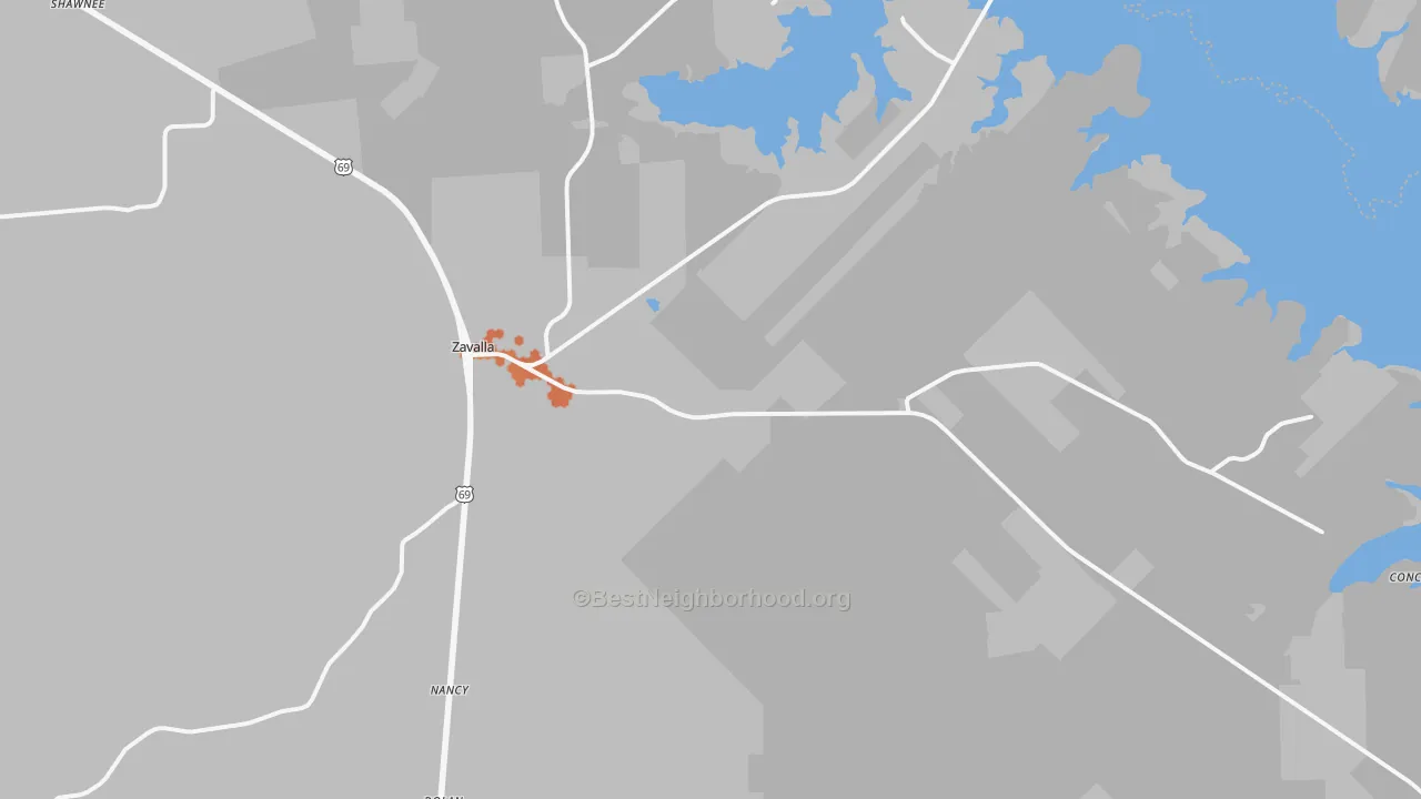 Bike Grade map of 75980, TX