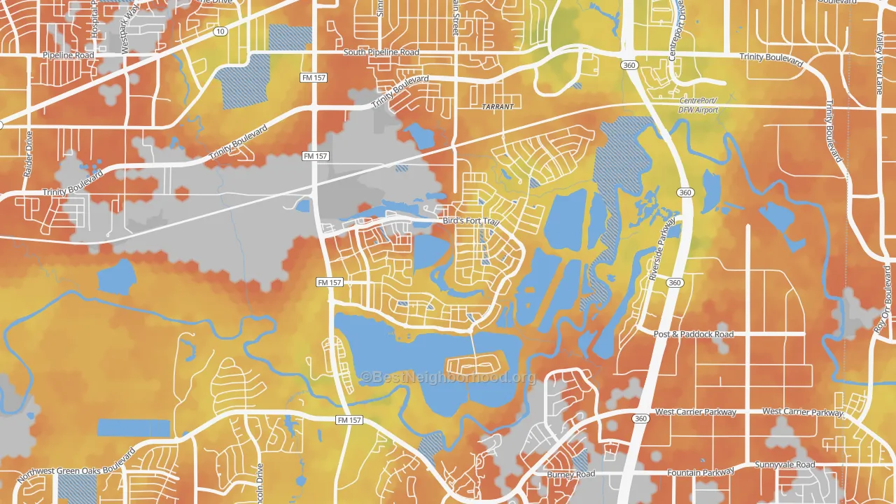 Bike Grade map of 76005, TX