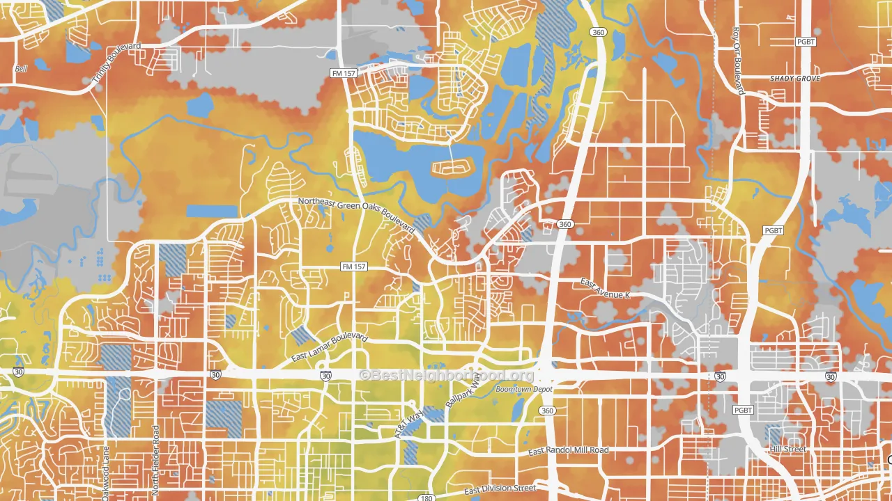 Bike Grade map of 76006, TX