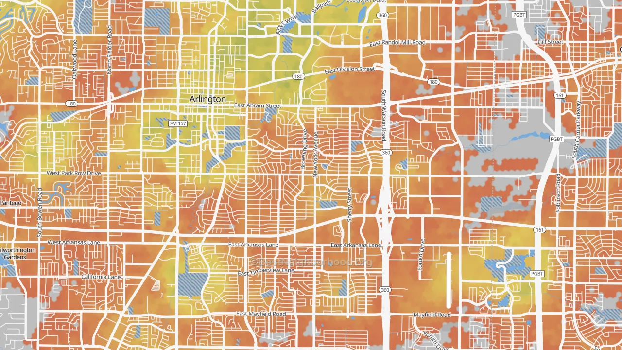 Bike Grade map of 76010, TX