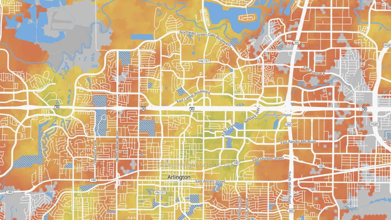 Bike Grade map of 76011, TX