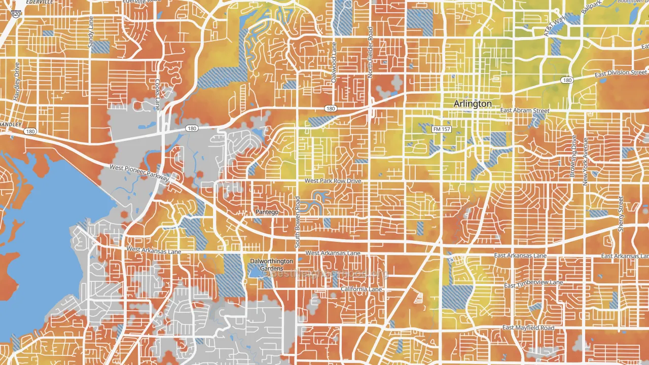 Bike Grade map of 76013, TX