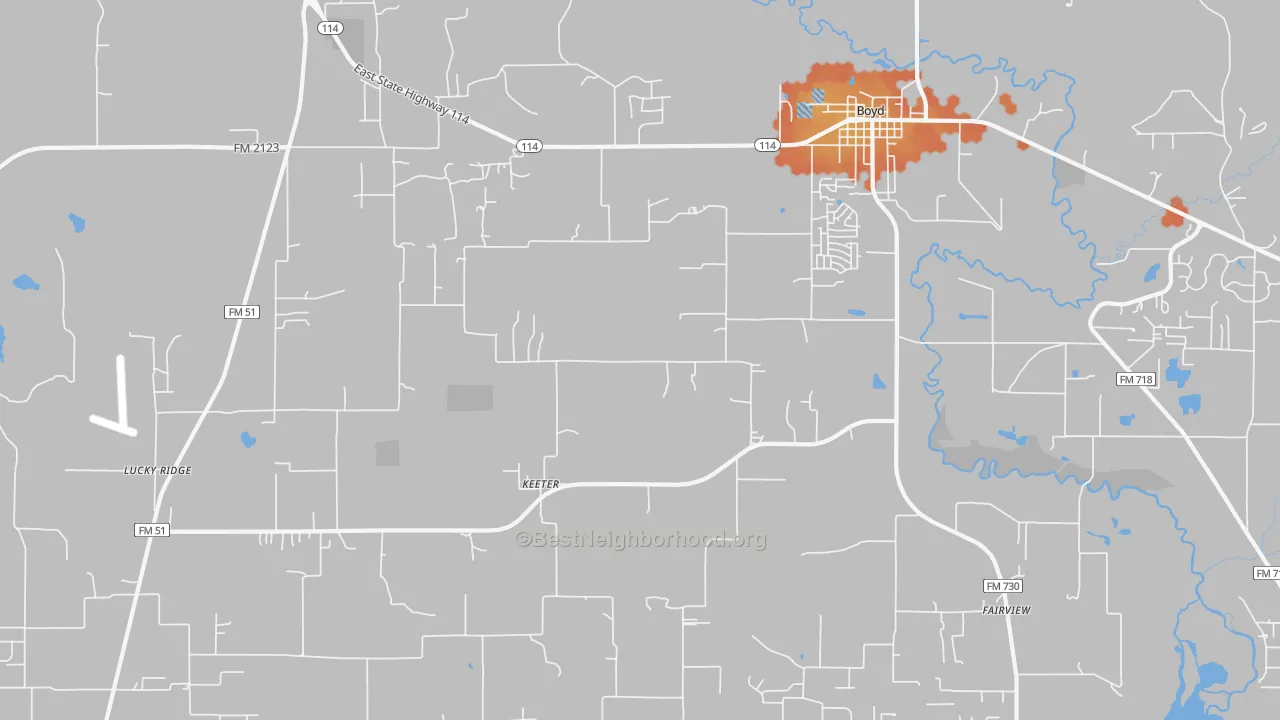 Bike Grade map of 76023, TX