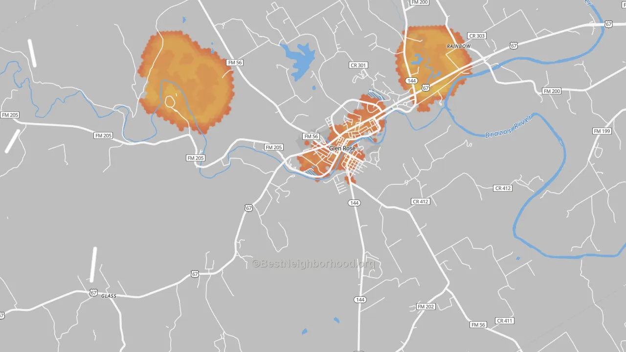 Bike Grade map of 76043, TX