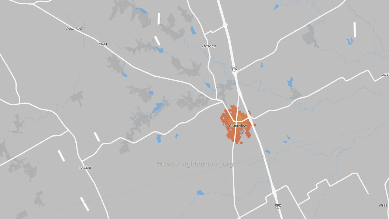 Bike Grade map of 76050, TX