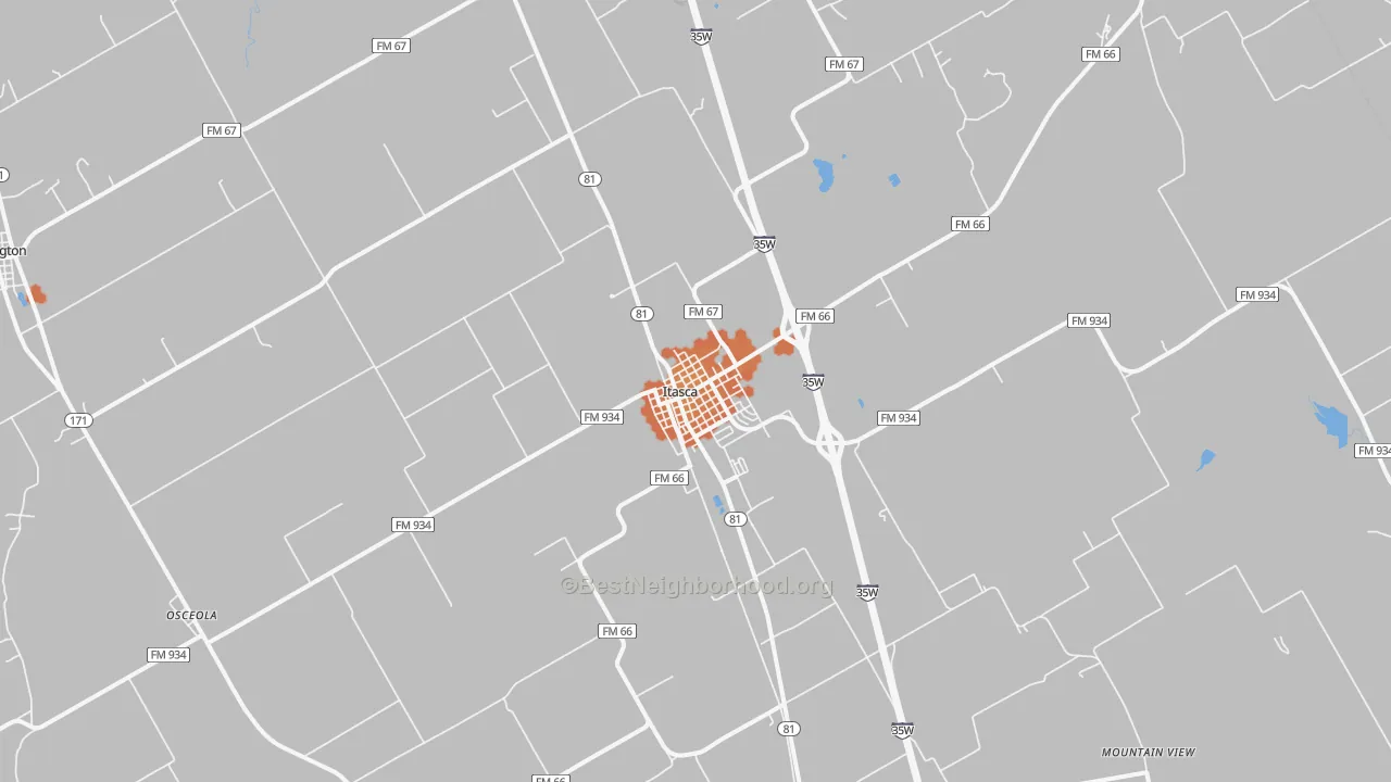 Bike Grade map of 76055, TX