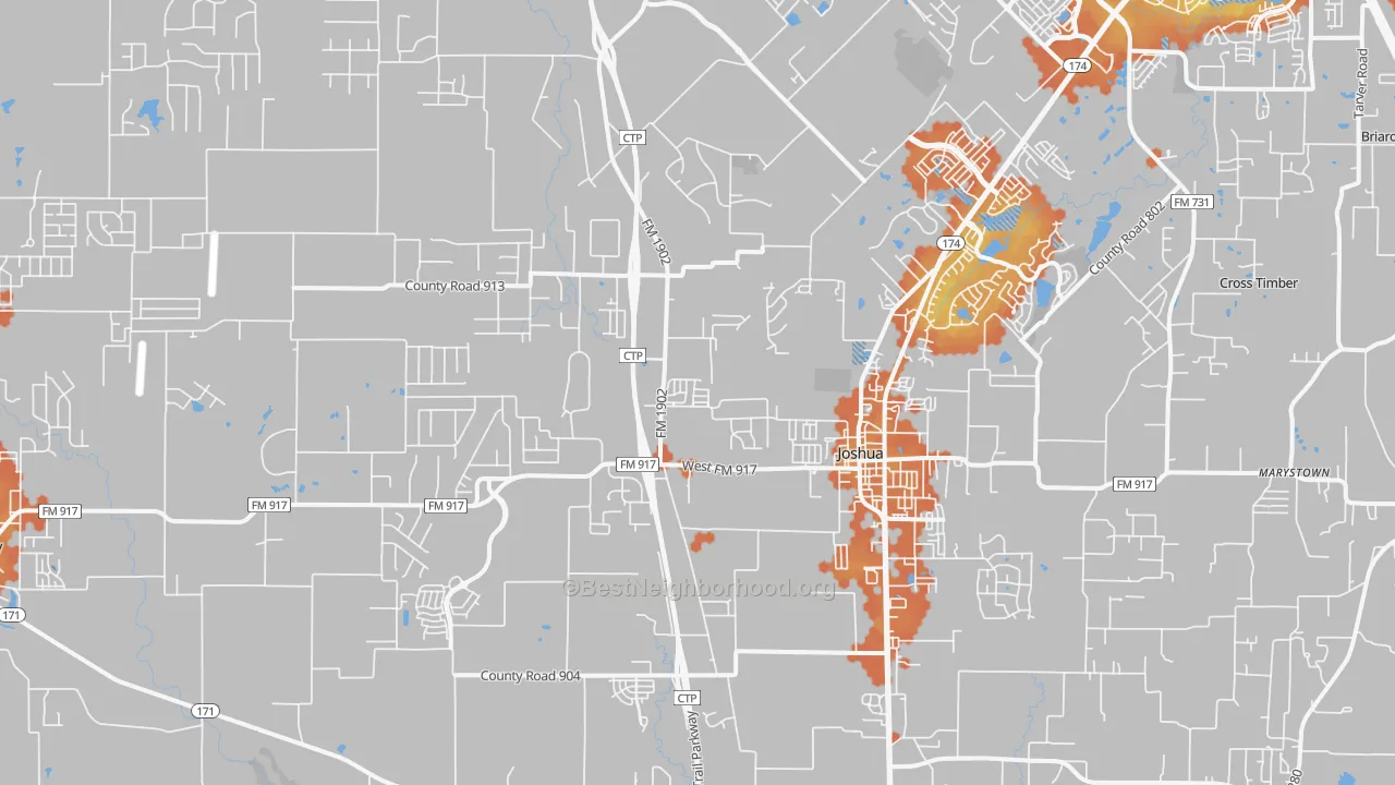 Bike Grade map of 76058, TX