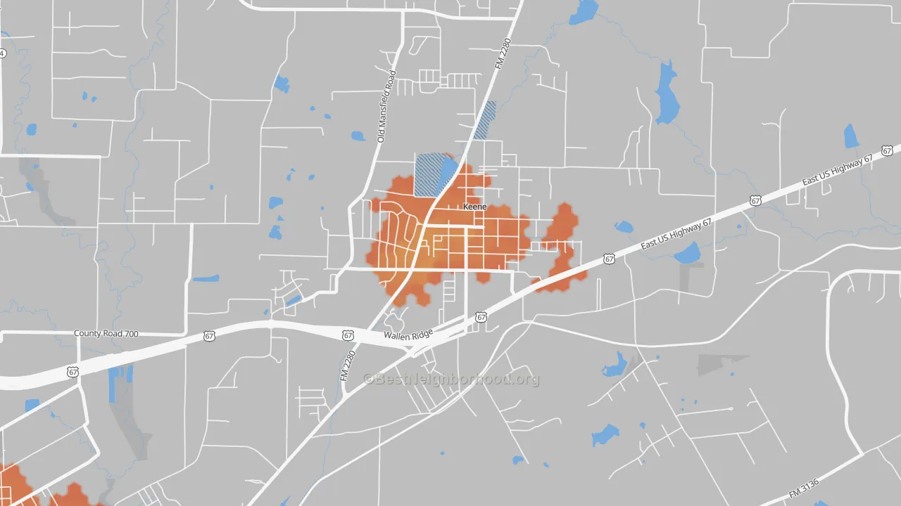 Bike Grade map of 76059, TX