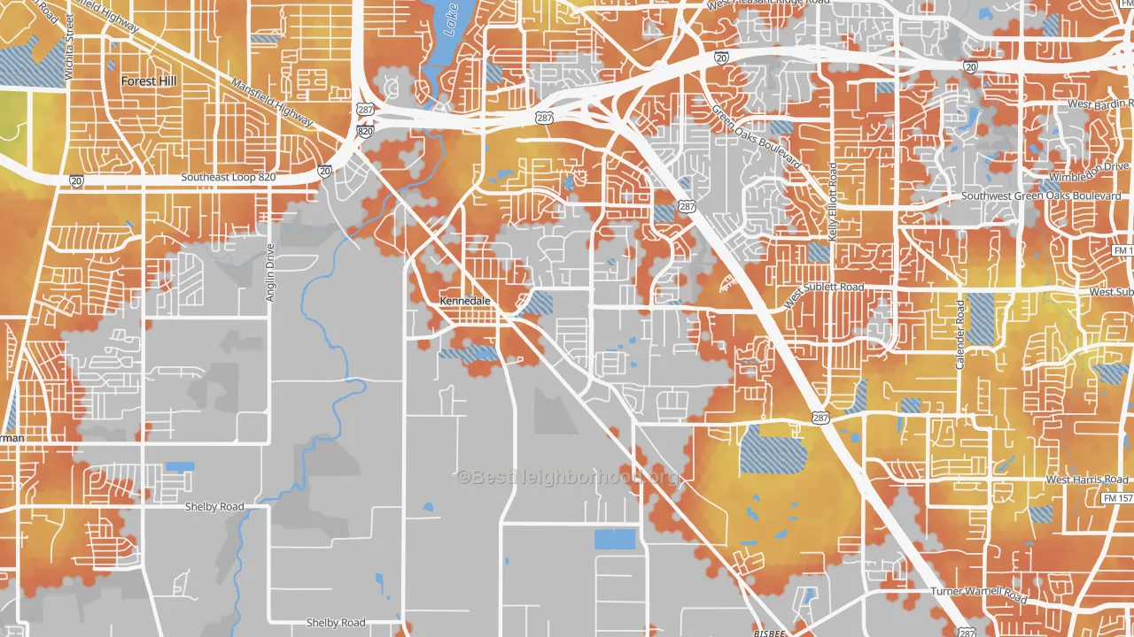 Bike Grade map of 76060, TX