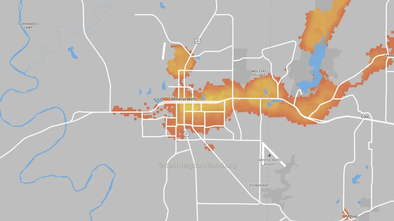 Bike Grade map of 76067, TX