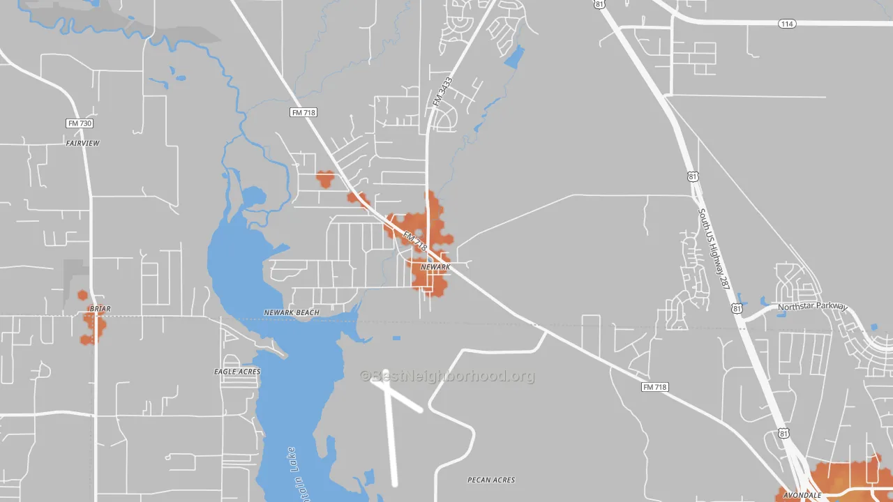 Bike Grade map of 76071, TX