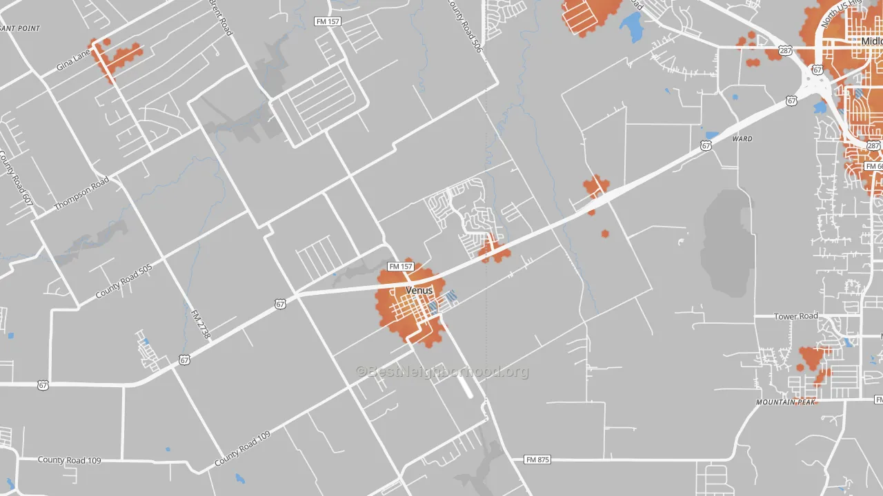 Bike Grade map of 76084, TX