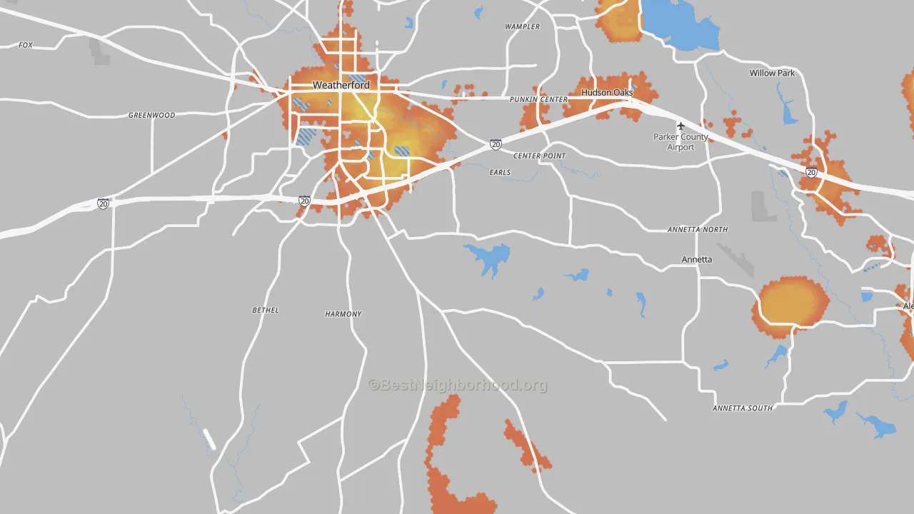 Bike Grade map of 76087, TX