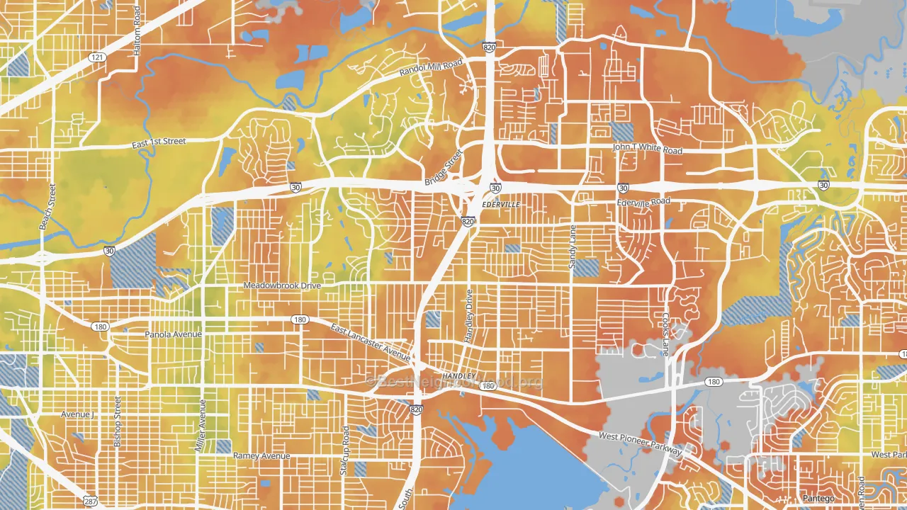 Bike Grade map of 76112, TX