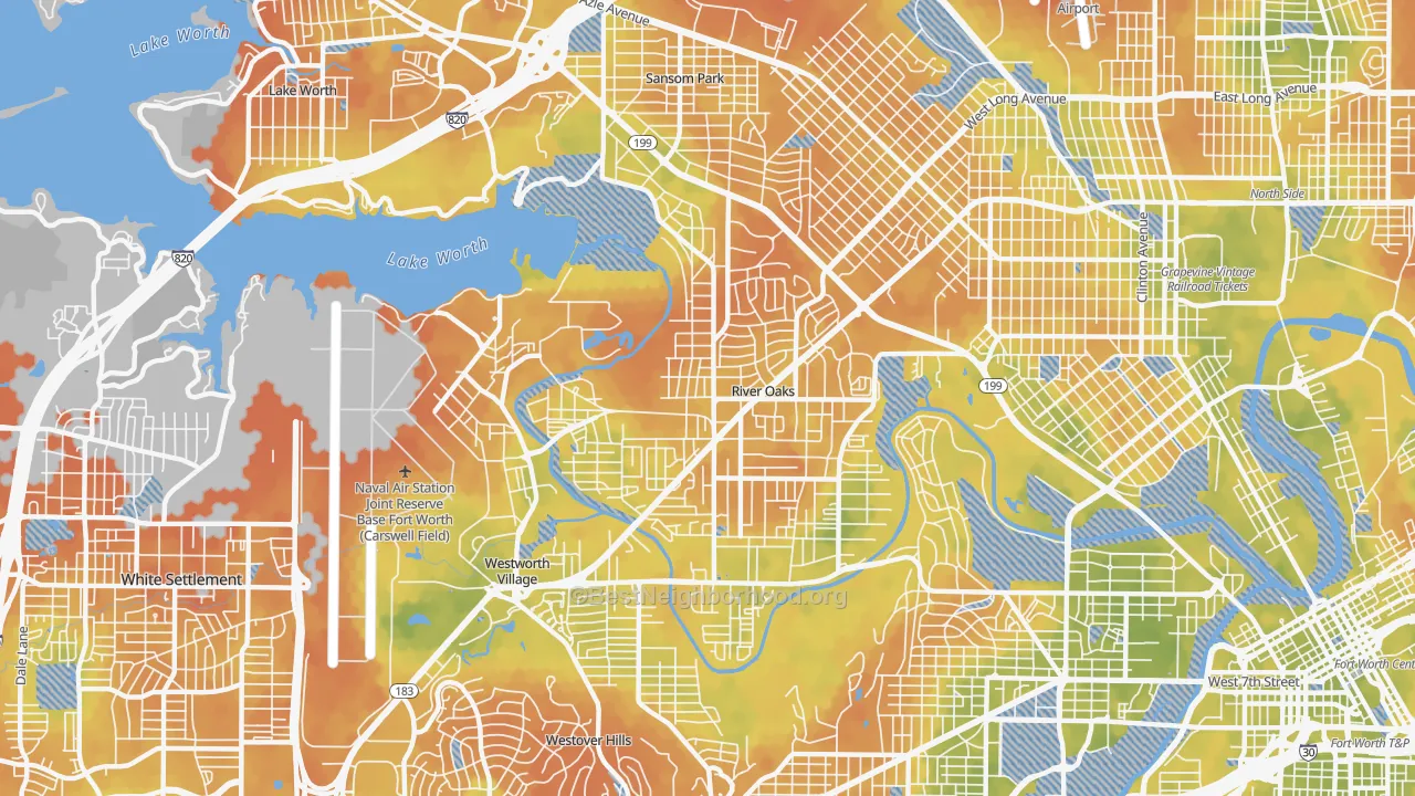 Bike Grade map of 76114, TX