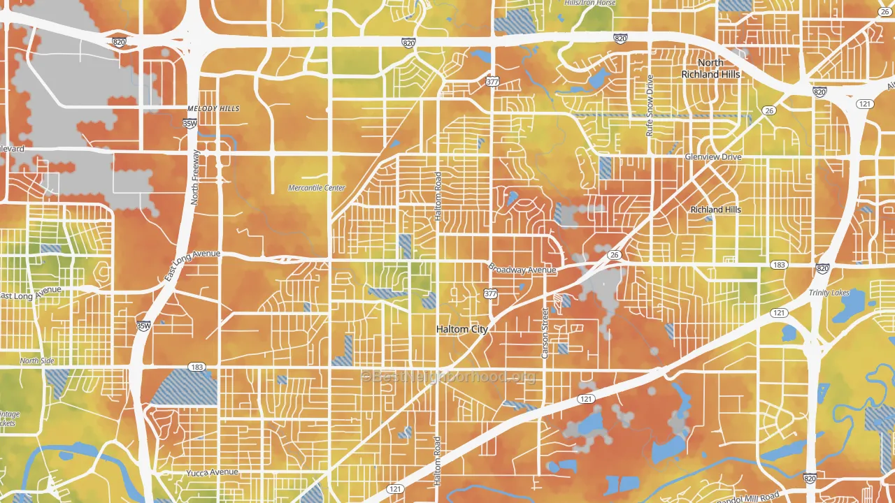 Bike Grade map of 76117, TX